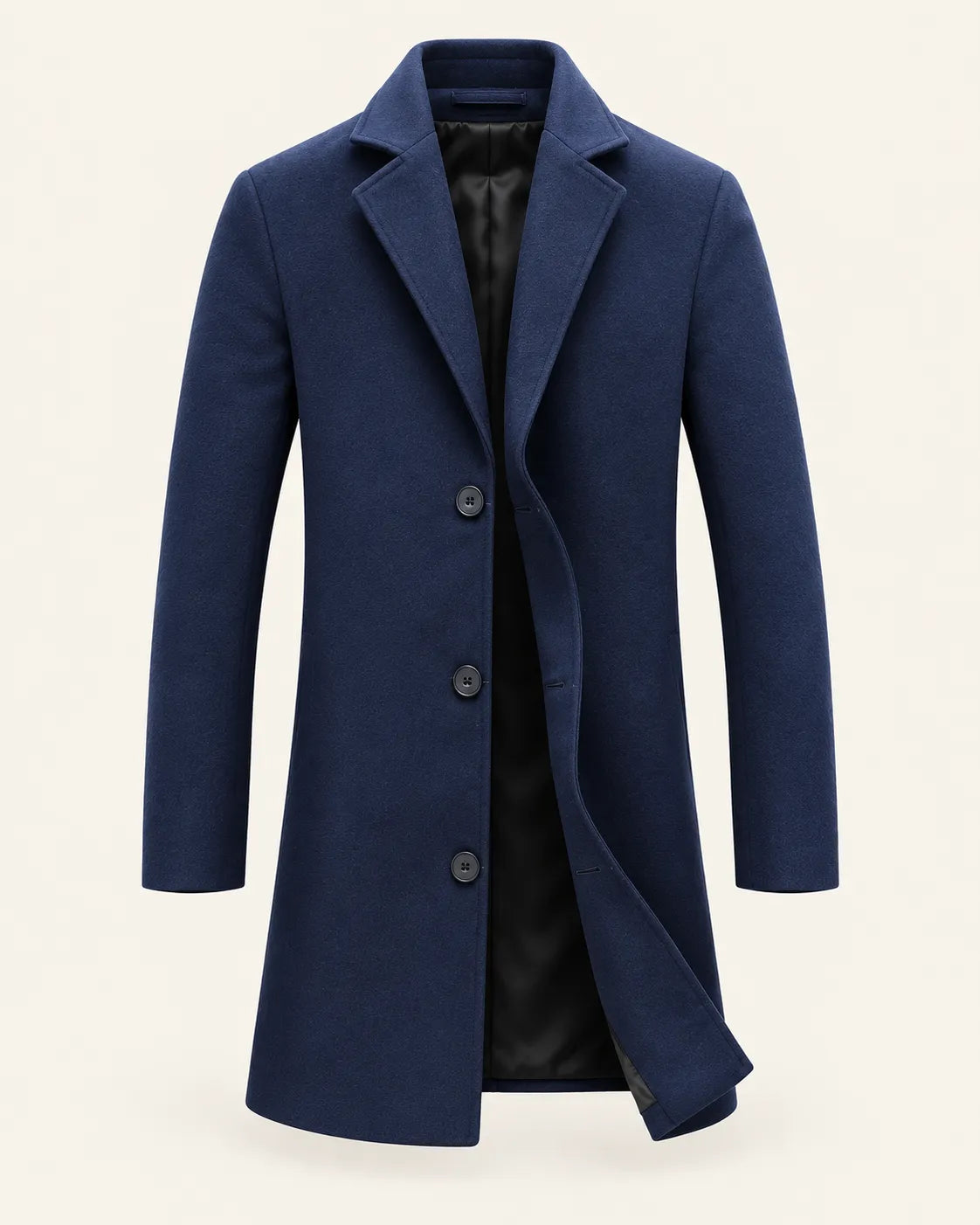 Azul marino | Abrigo largo de corte slim