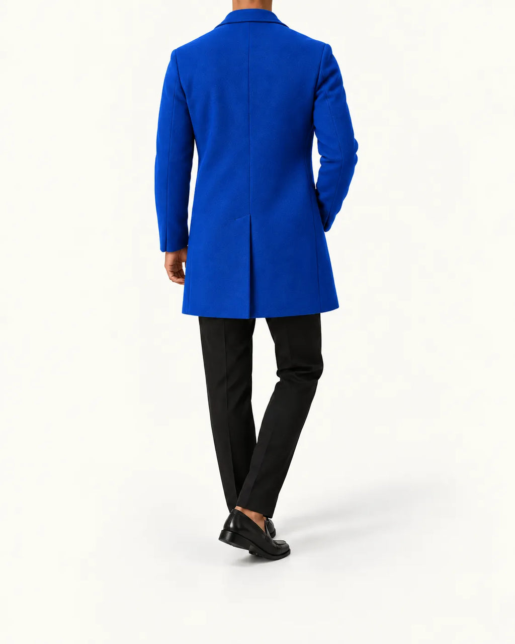 Azul real | Abrigo largo de corte slim – vista trasera
