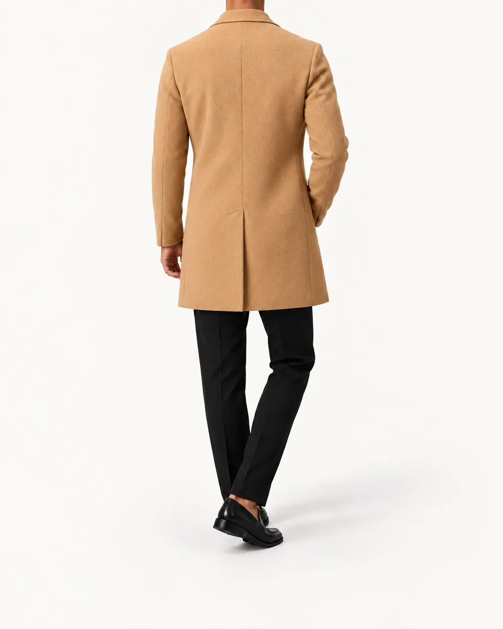Camel | Abrigo largo de corte slim – vista trasera