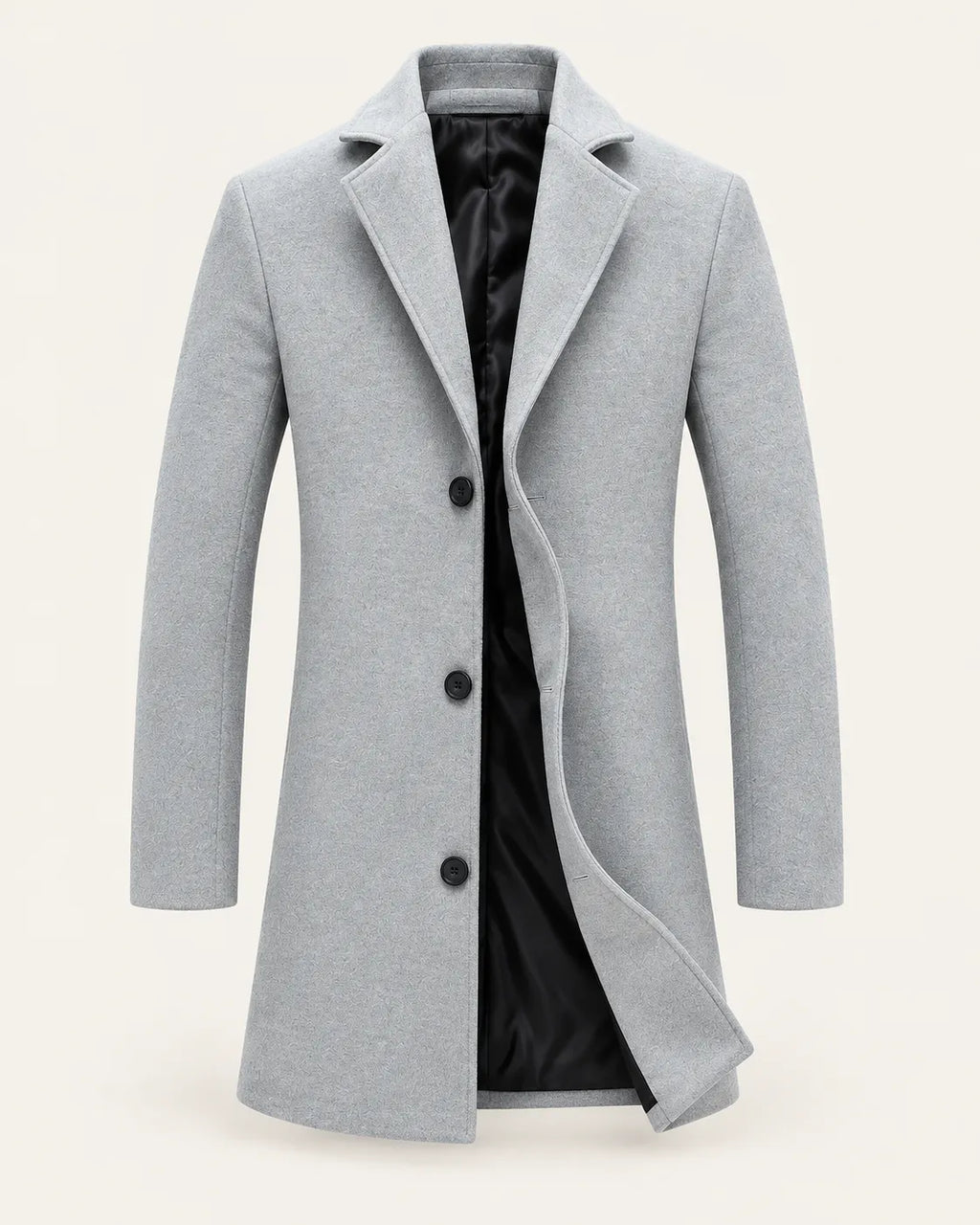 Gris claro | Abrigo largo de corte slim