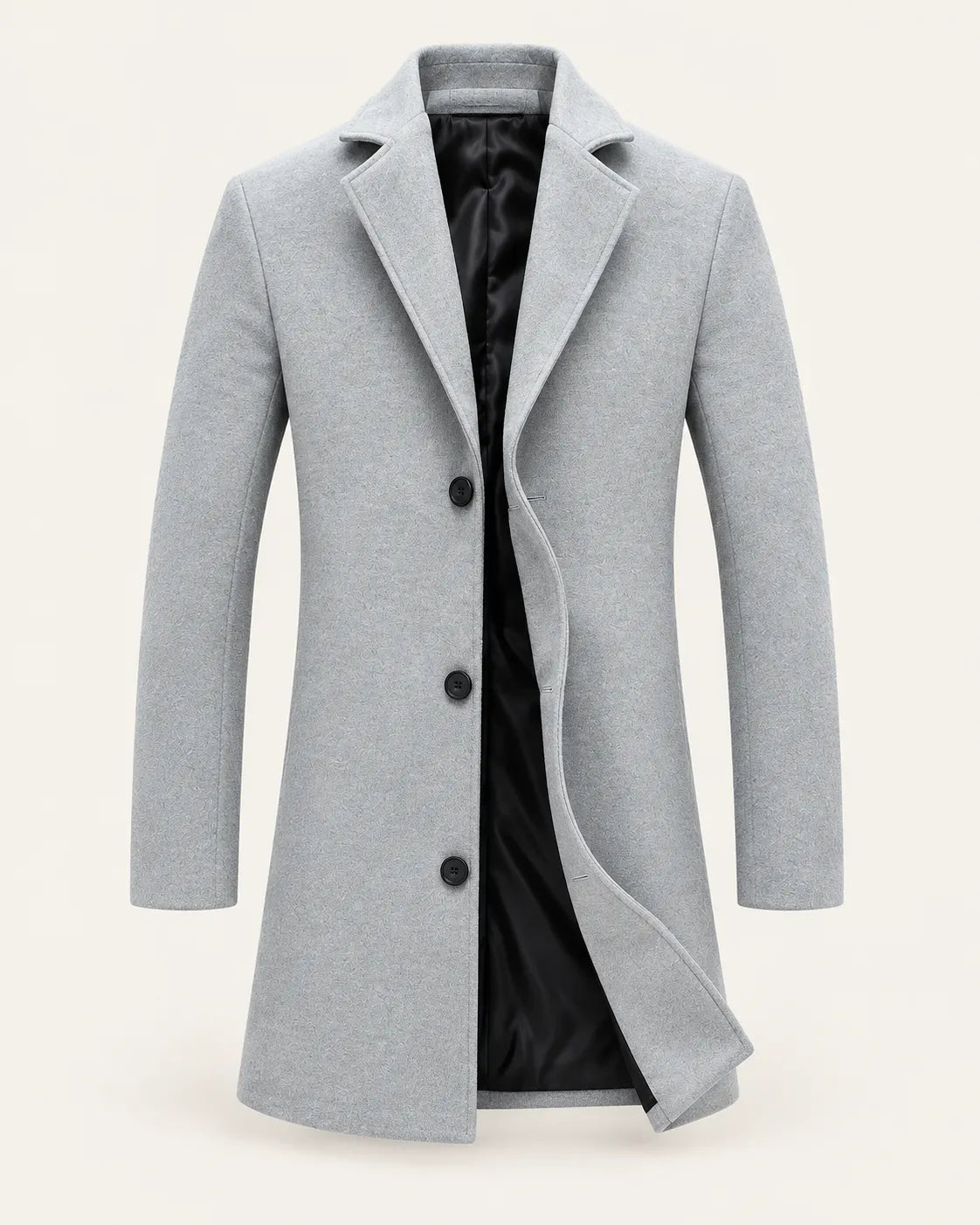 Gris claro | Abrigo largo de corte slim