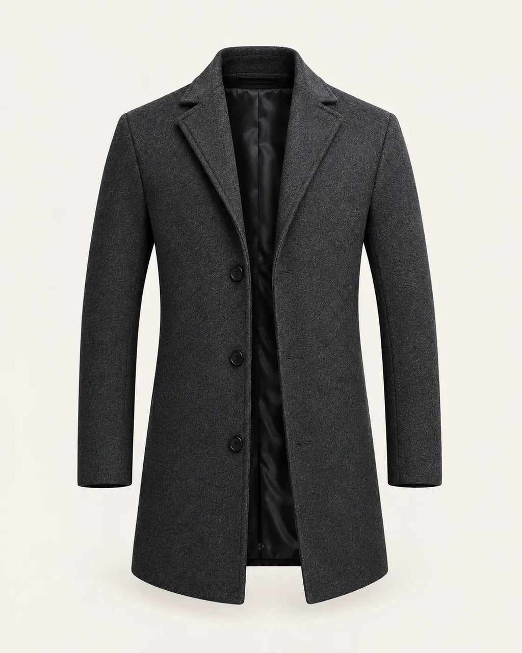 Gris oscuro | Abrigo largo de corte slim