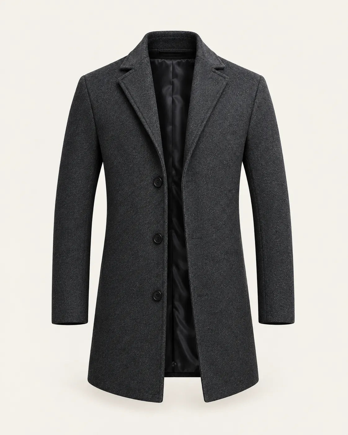 Gris oscuro | Abrigo largo de corte slim