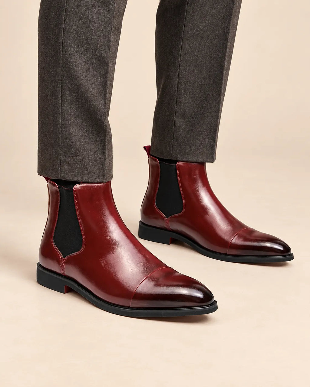 Burdeos | Liso | Botines Chelsea – puestos