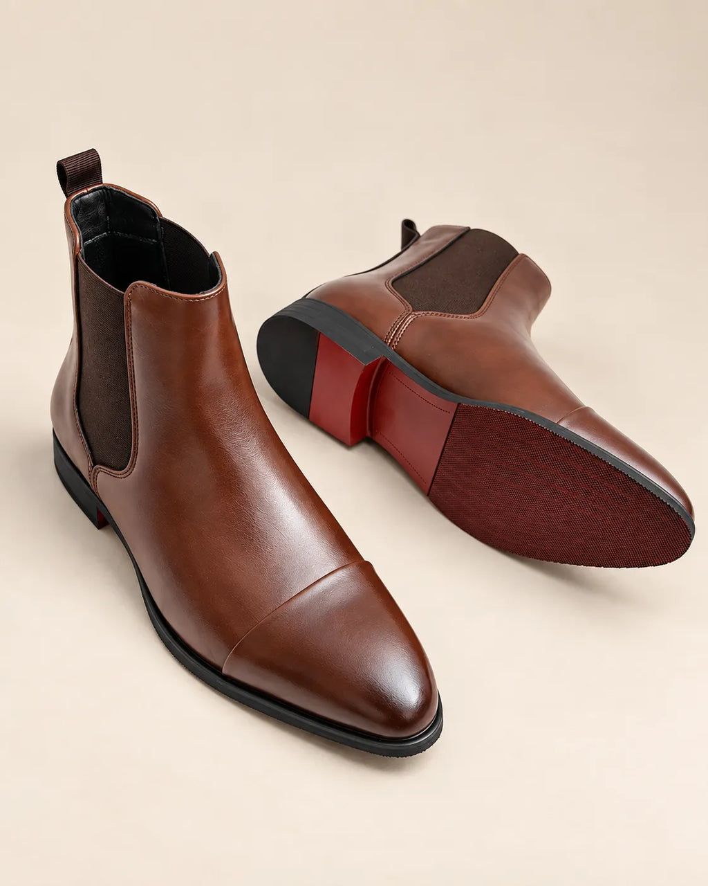 Marrón | Liso | Botines Chelsea – par