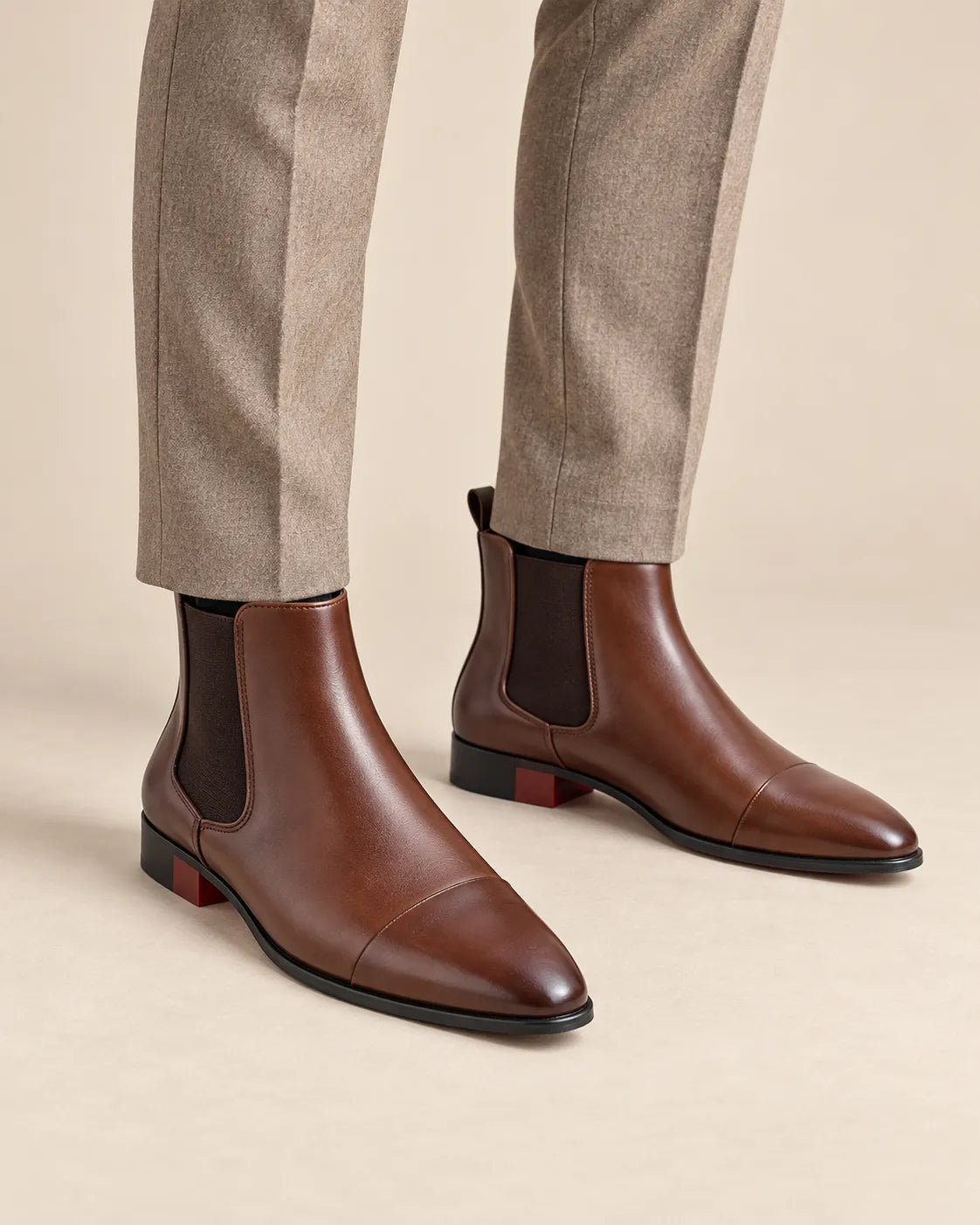 Marrón | Liso | Botines Chelsea – puestos