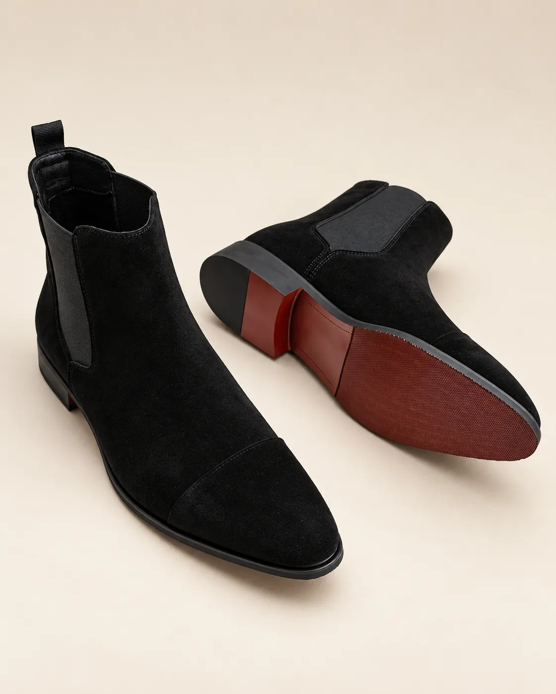 Negro | Efecto ante | Botines Chelsea – par