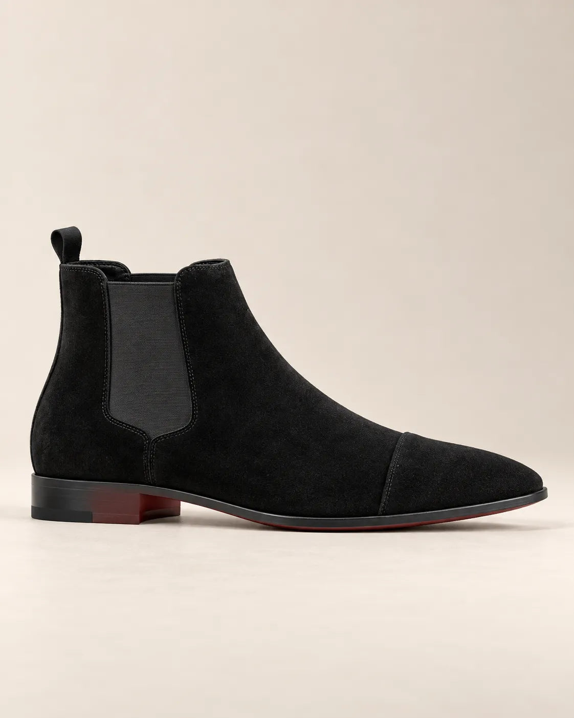 Negro | Efecto ante | Botines Chelsea – vista lateral