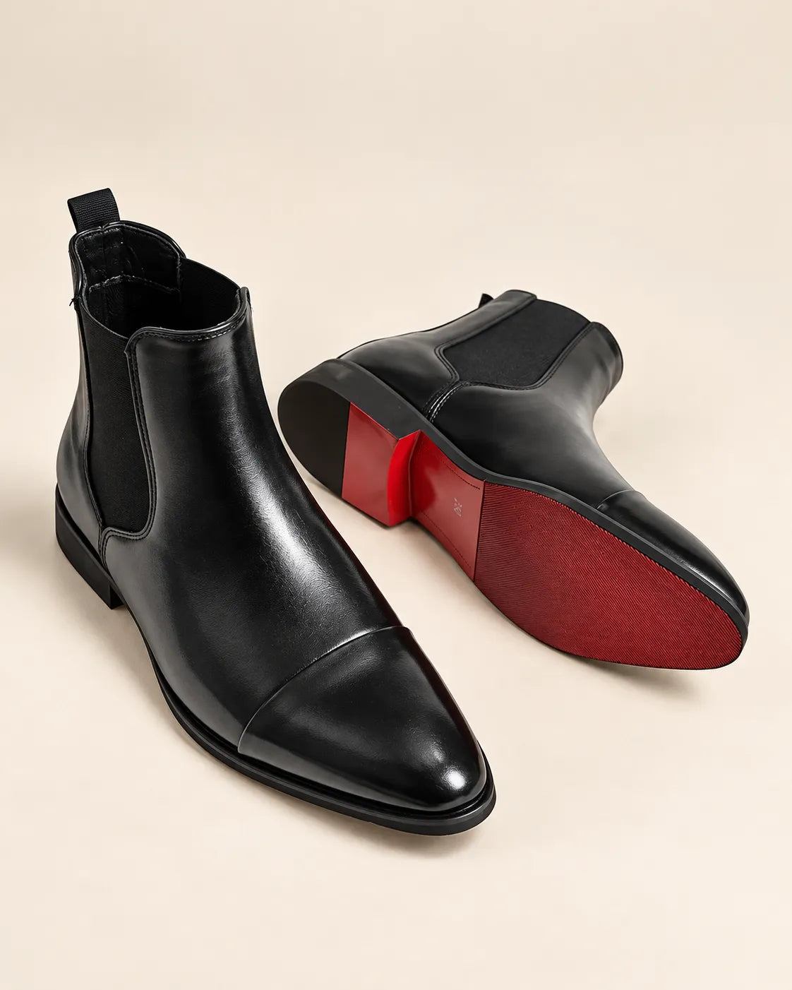 Negro | Liso | Botines Chelsea – par