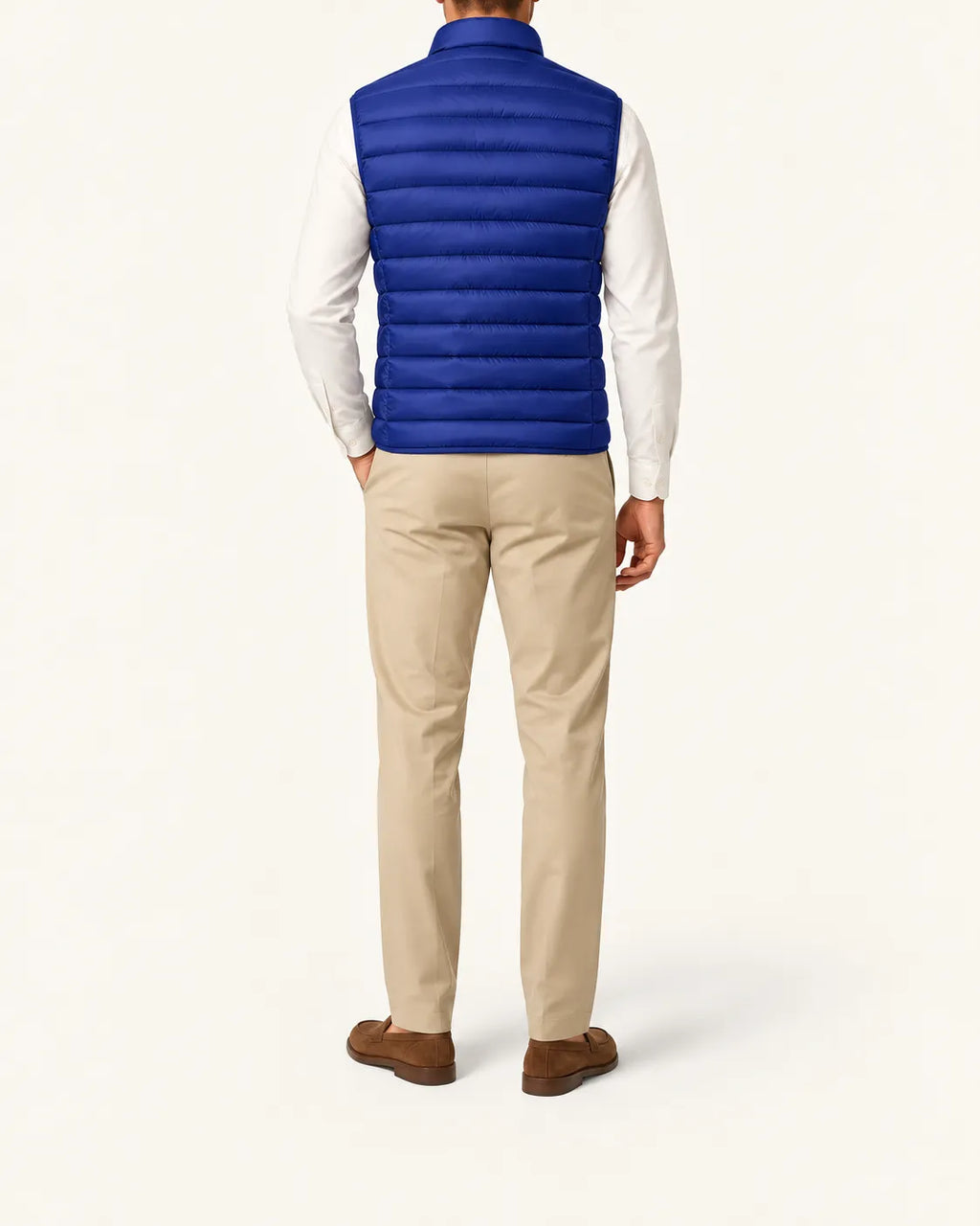 Azul real | Chaleco acolchado ligero – vista trasera