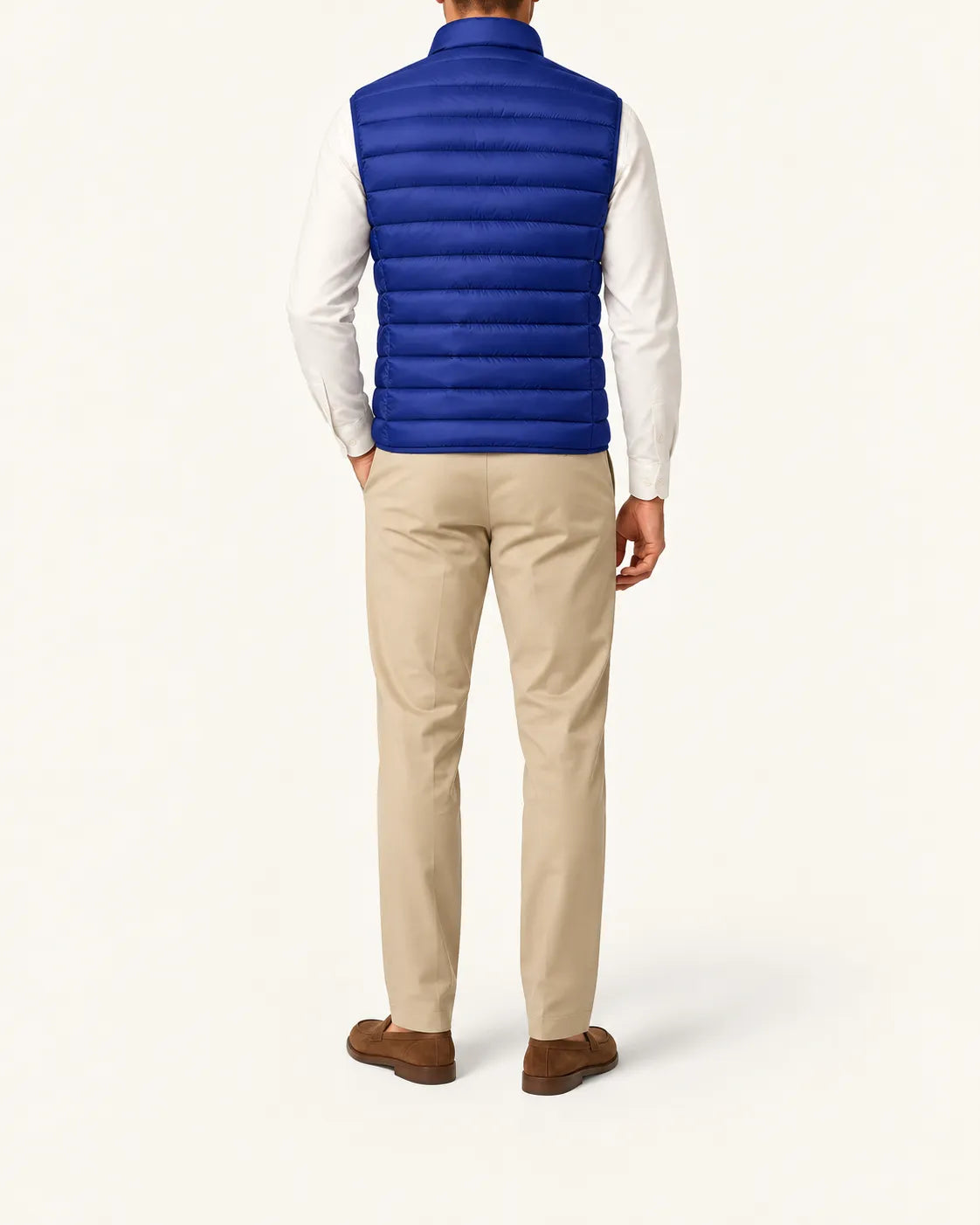 Azul real | Chaleco acolchado ligero – vista trasera