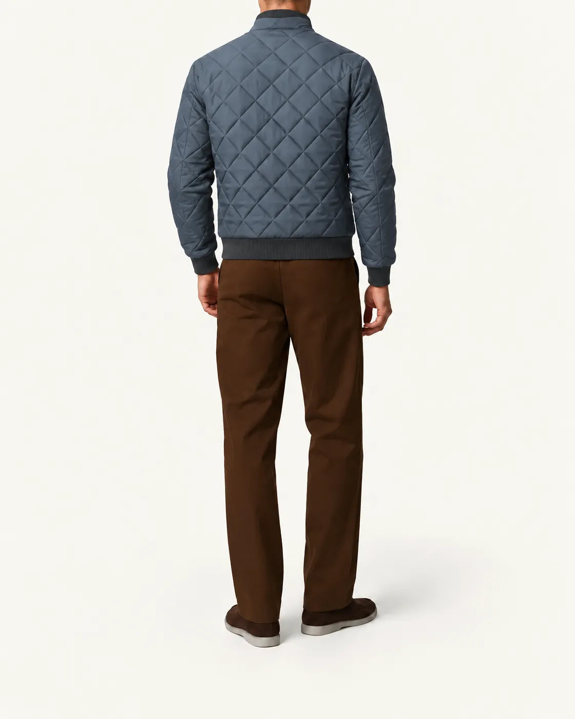Gris azulado | Chaqueta bomber acolchada – vista trasera