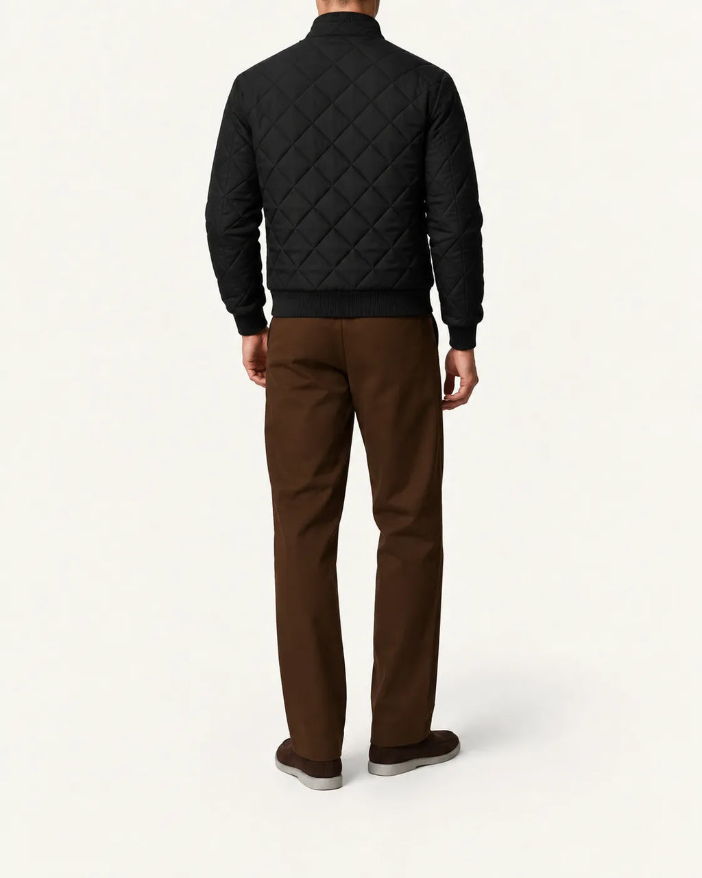 Negro | Chaqueta bomber acolchada – vista trasera