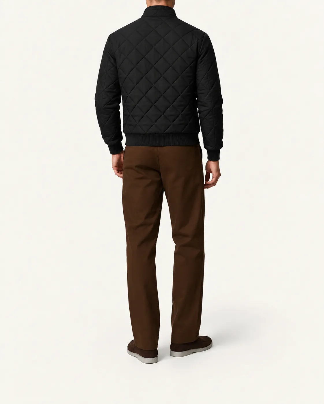 Negro | Chaqueta bomber acolchada – vista trasera