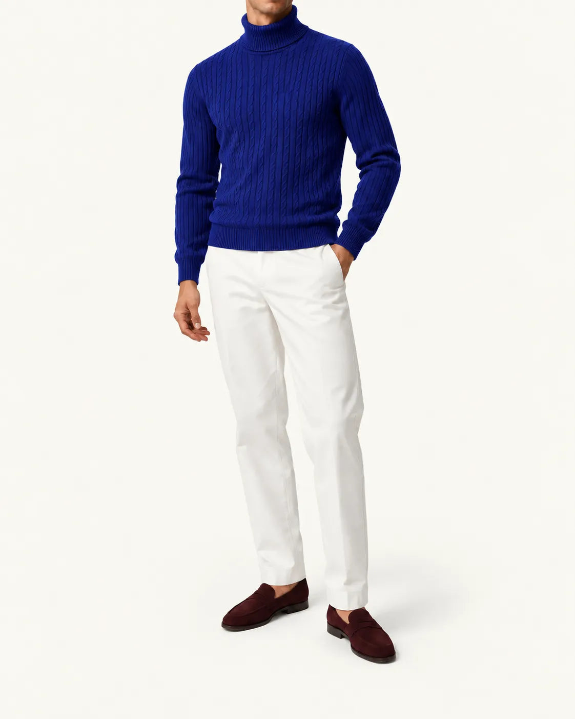Azul real | Jersey de cuello alto clásico – vista delantera