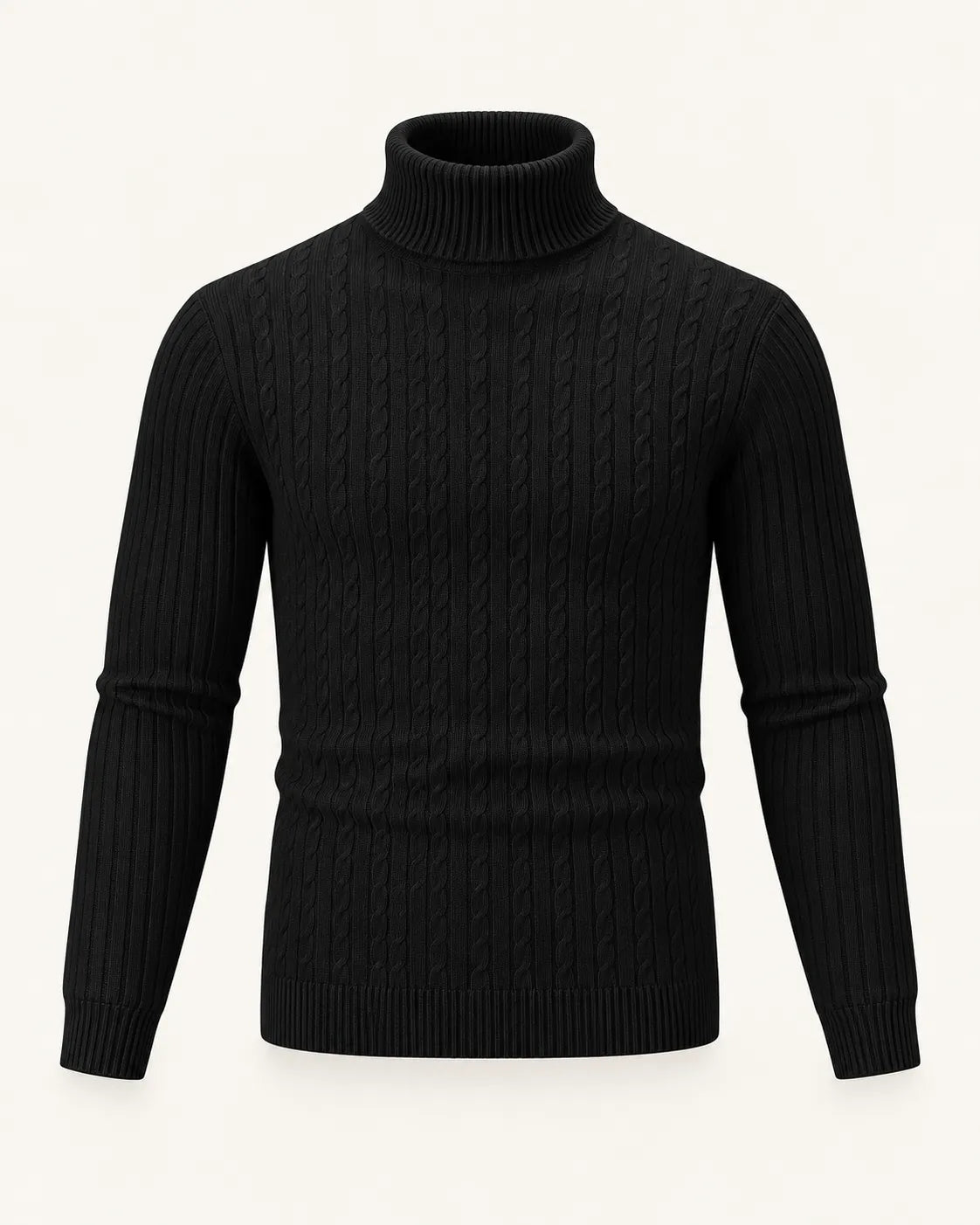 Negro | Jersey de cuello alto clásico