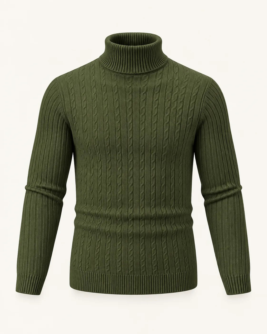 Verde militar | Jersey de cuello alto clásico