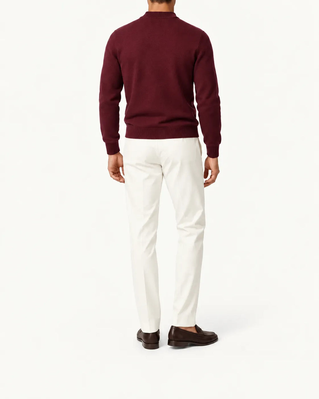 Burdeos | Jersey de cuello perkins – vista trasera