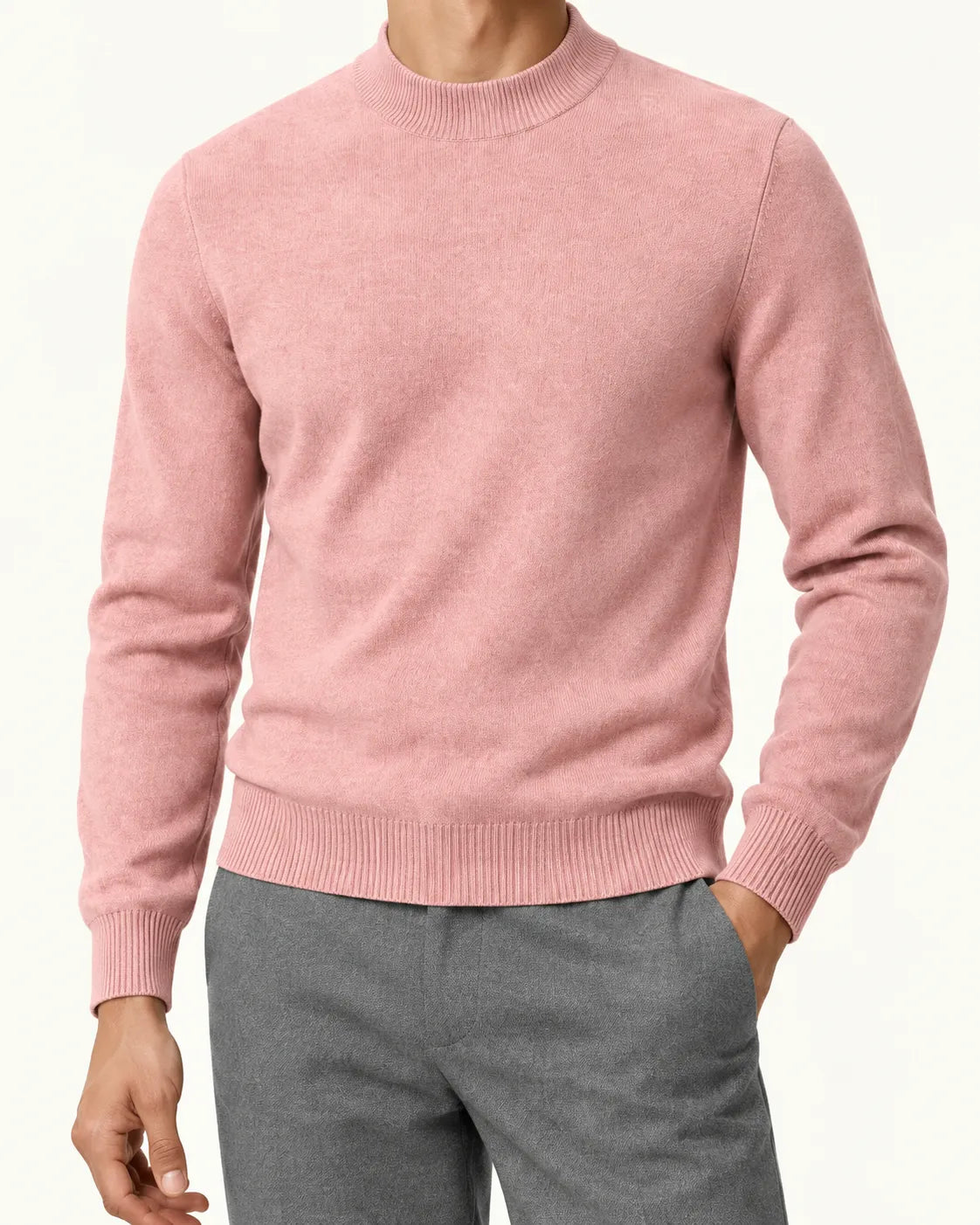Rosa | Jersey de cuello perkins – detalle