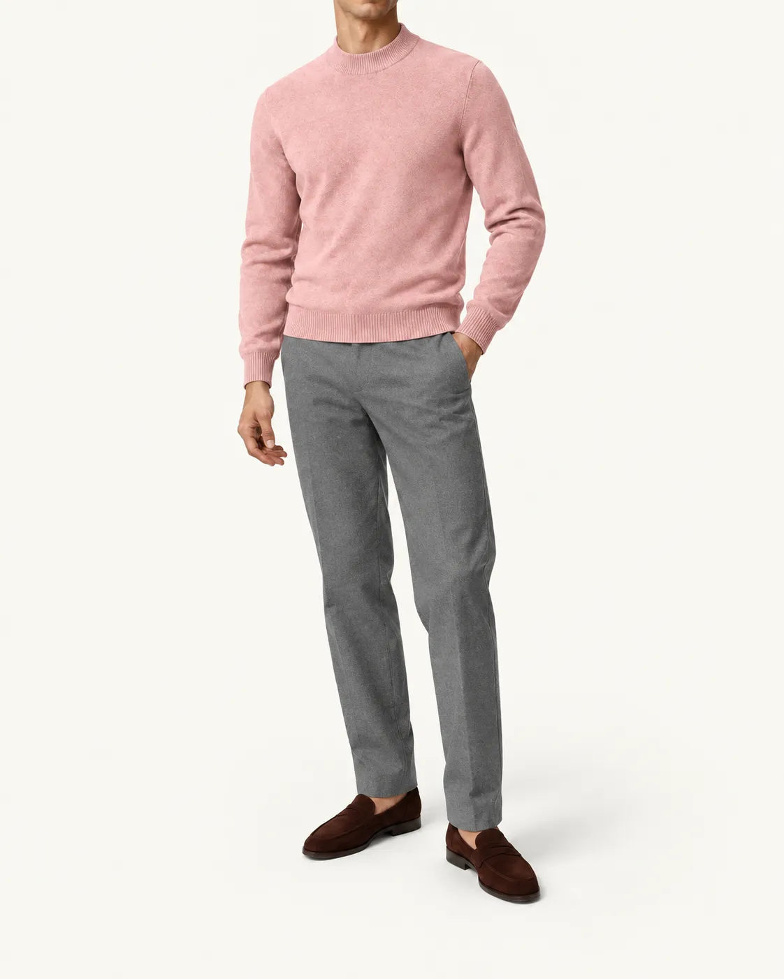 Rosa | Jersey de cuello perkins – vista delantera
