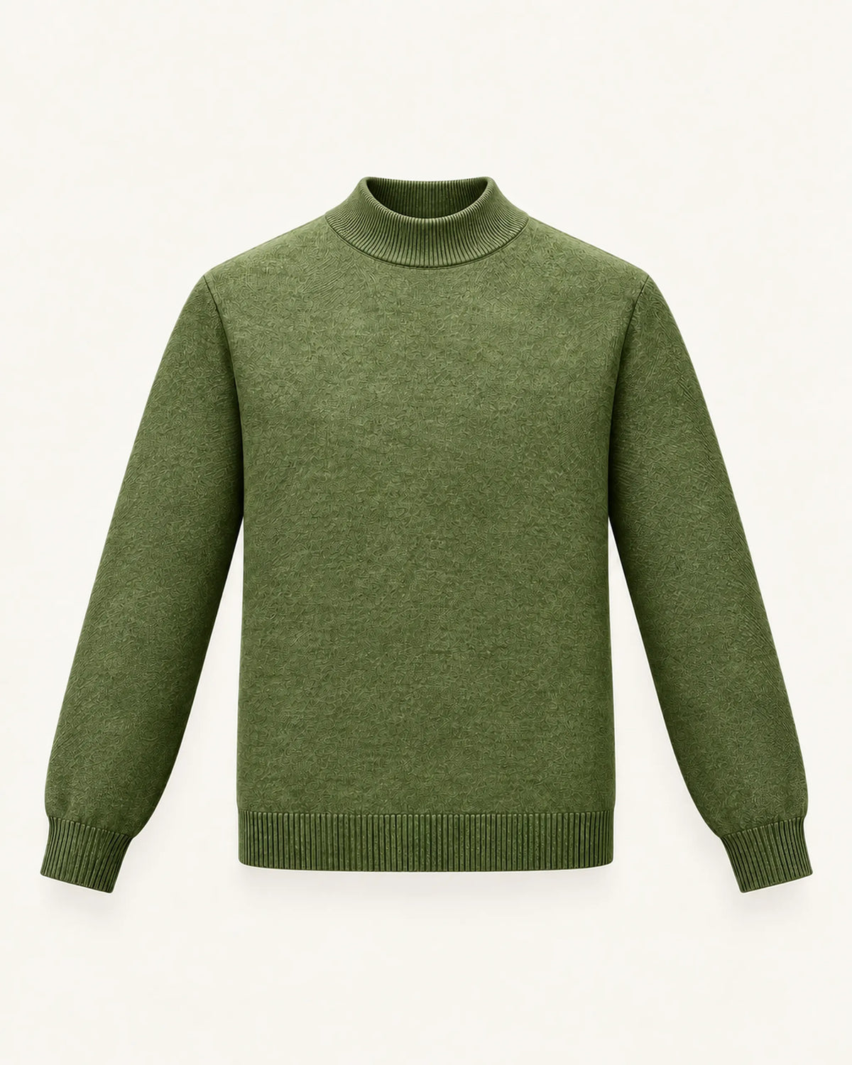 Verde militar | Jersey de cuello perkins