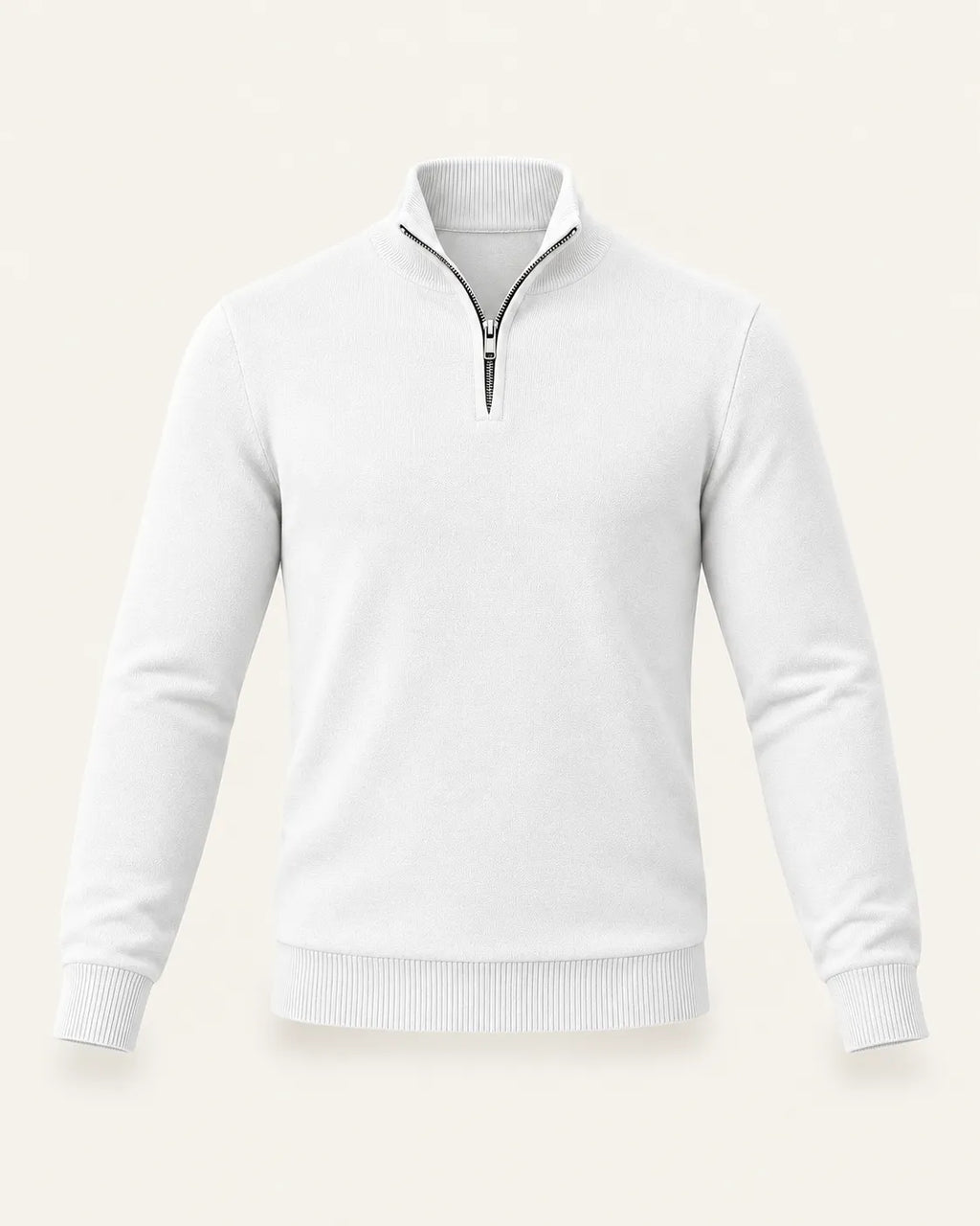 Blanco | Jersey de media cremallera ligero