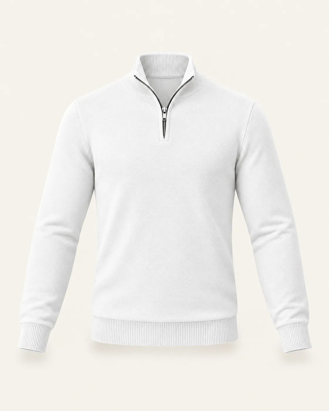 Blanco | Jersey de media cremallera ligero
