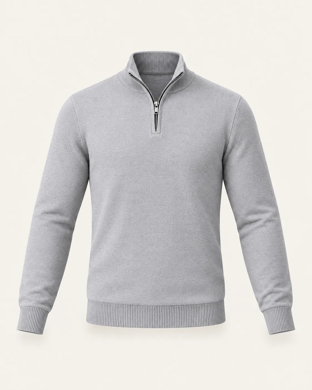 Gris claro | Jersey de media cremallera ligero