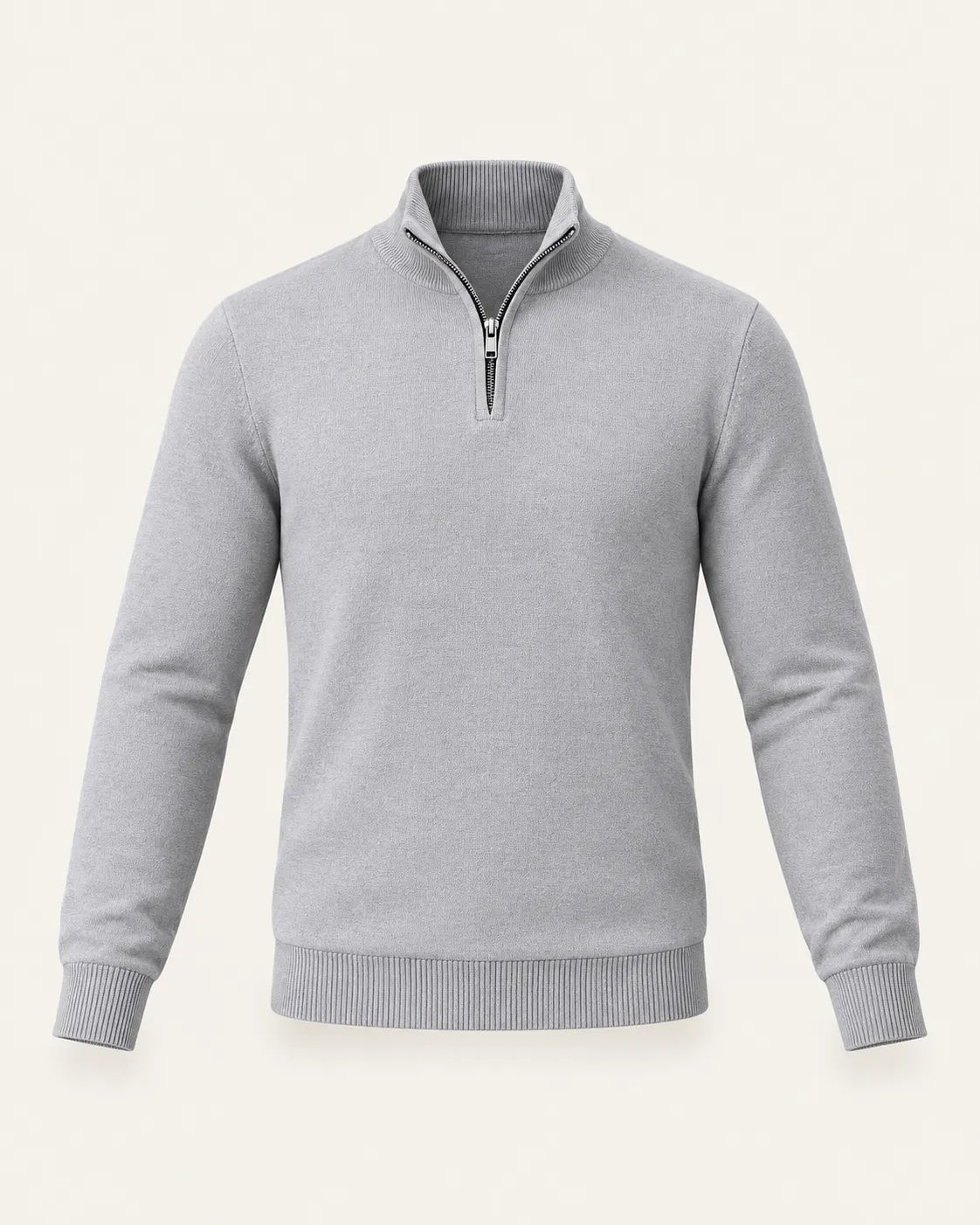 Gris claro | Jersey de media cremallera ligero