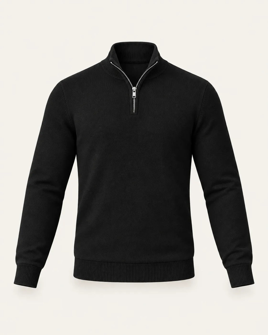 Negro | Jersey de media cremallera ligero