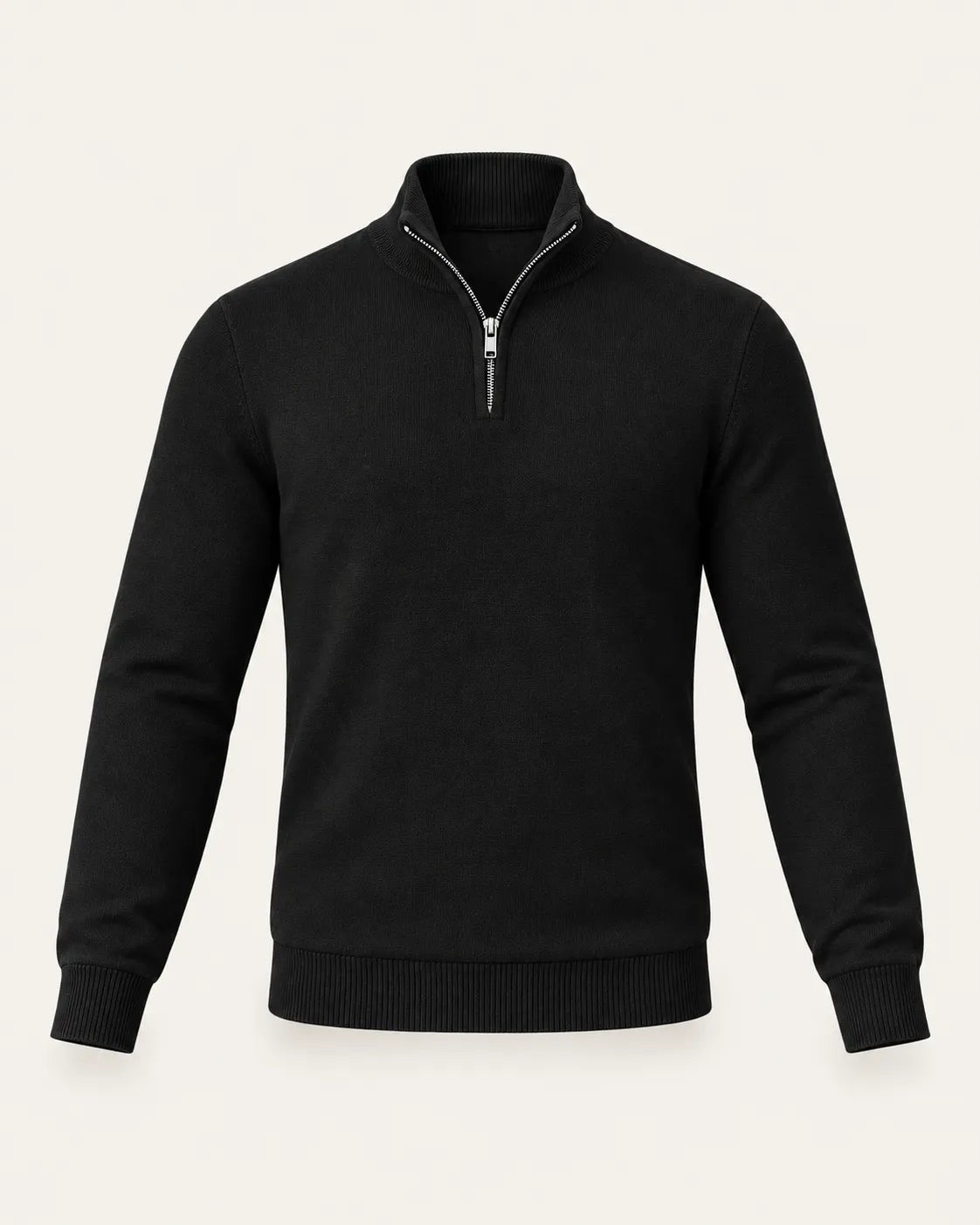 Negro | Jersey de media cremallera ligero