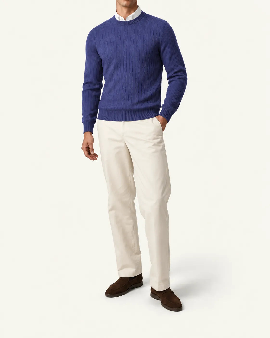Azul real | Jersey de ochos de cuello redondo – vista delantera