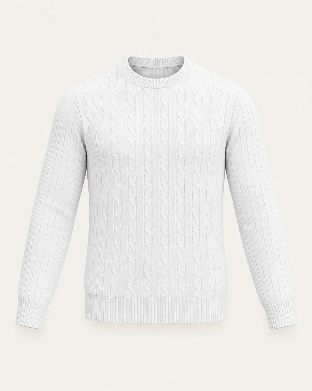 Blanco | Jersey de ochos de cuello redondo