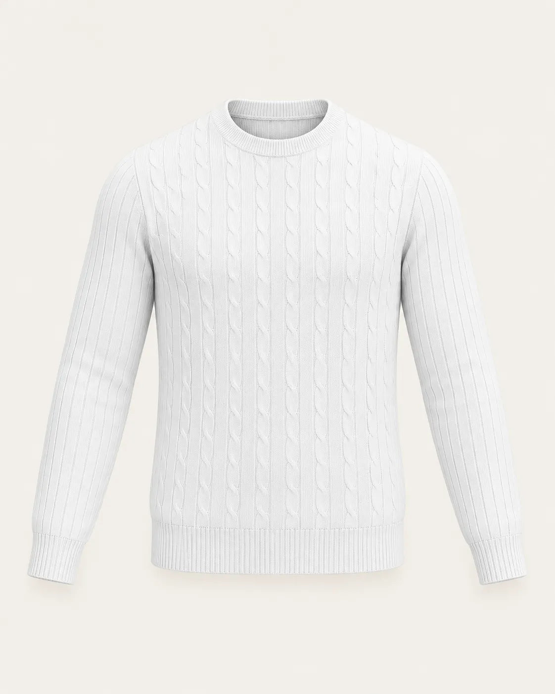 Blanco | Jersey de ochos de cuello redondo