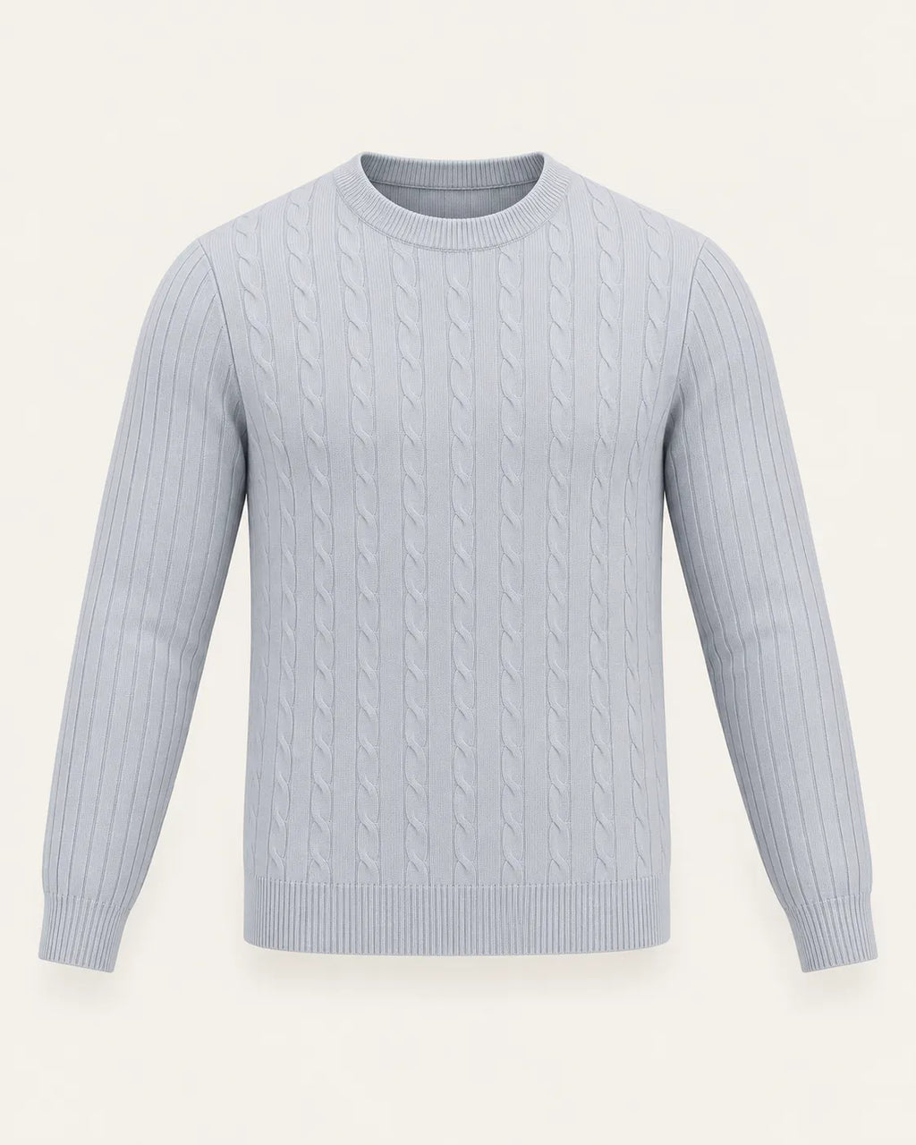 Gris claro | Jersey de ochos de cuello redondo
