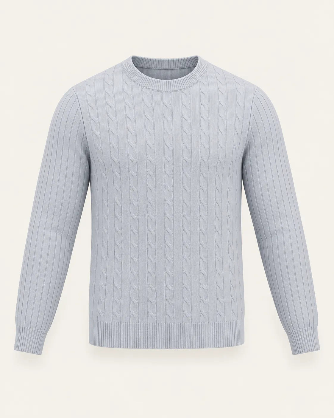 Gris claro | Jersey de ochos de cuello redondo