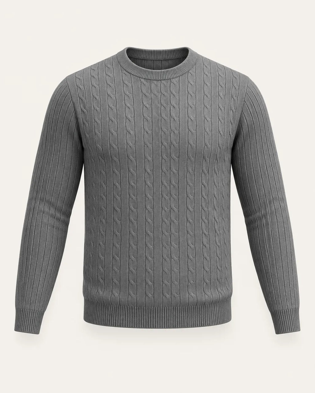 Gris oscuro | Jersey de ochos de cuello redondo