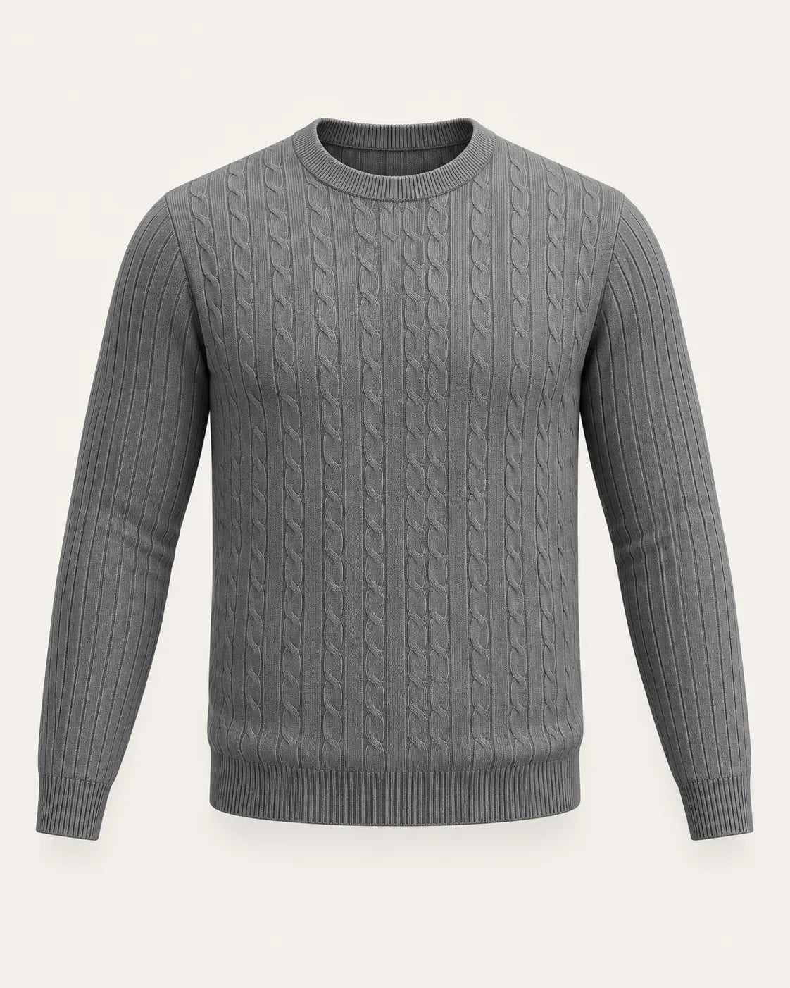 Gris oscuro | Jersey de ochos de cuello redondo