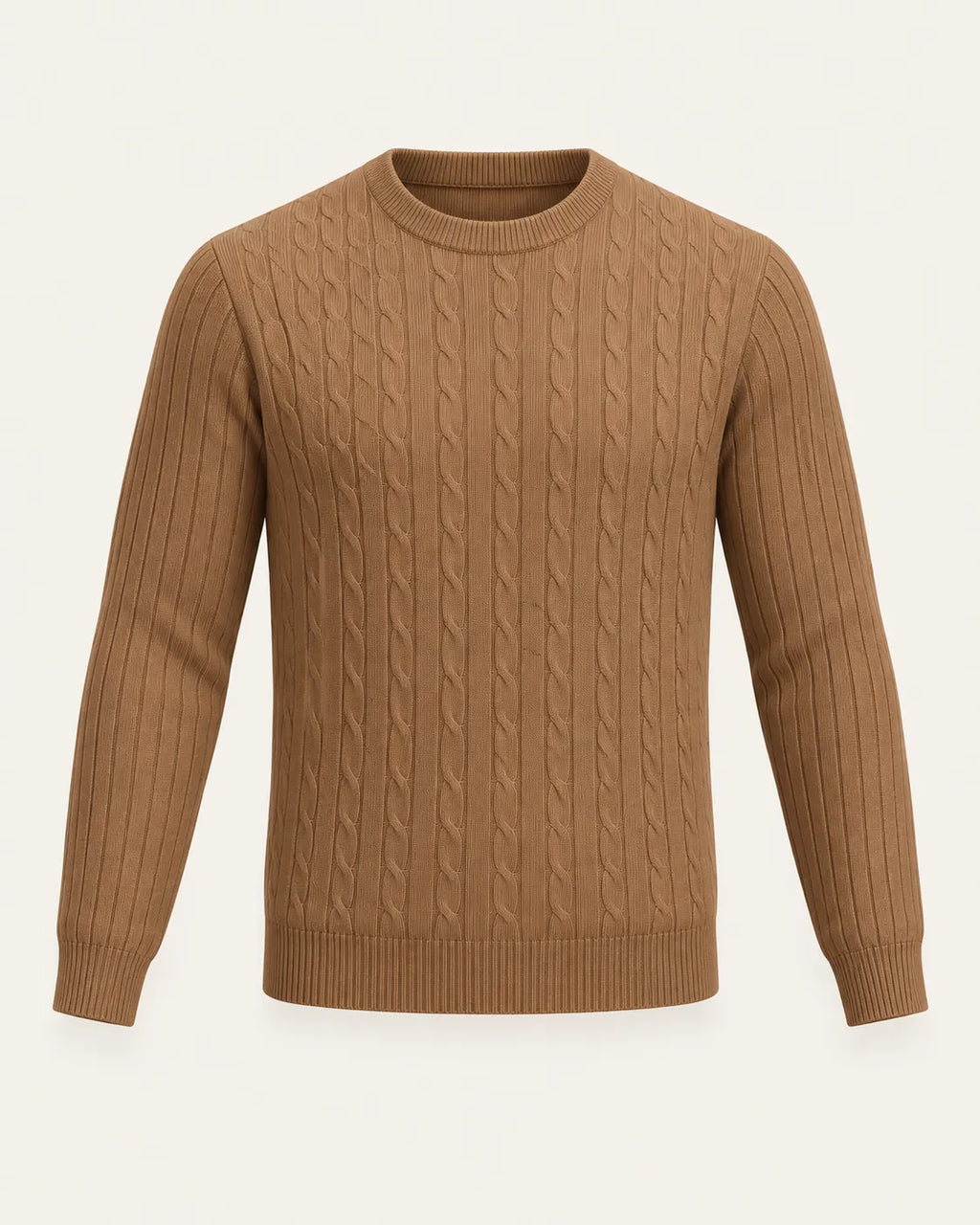 Marrón | Jersey de ochos de cuello redondo