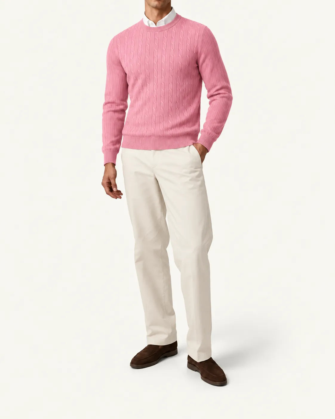Rosa | Jersey de ochos de cuello redondo – vista delantera
