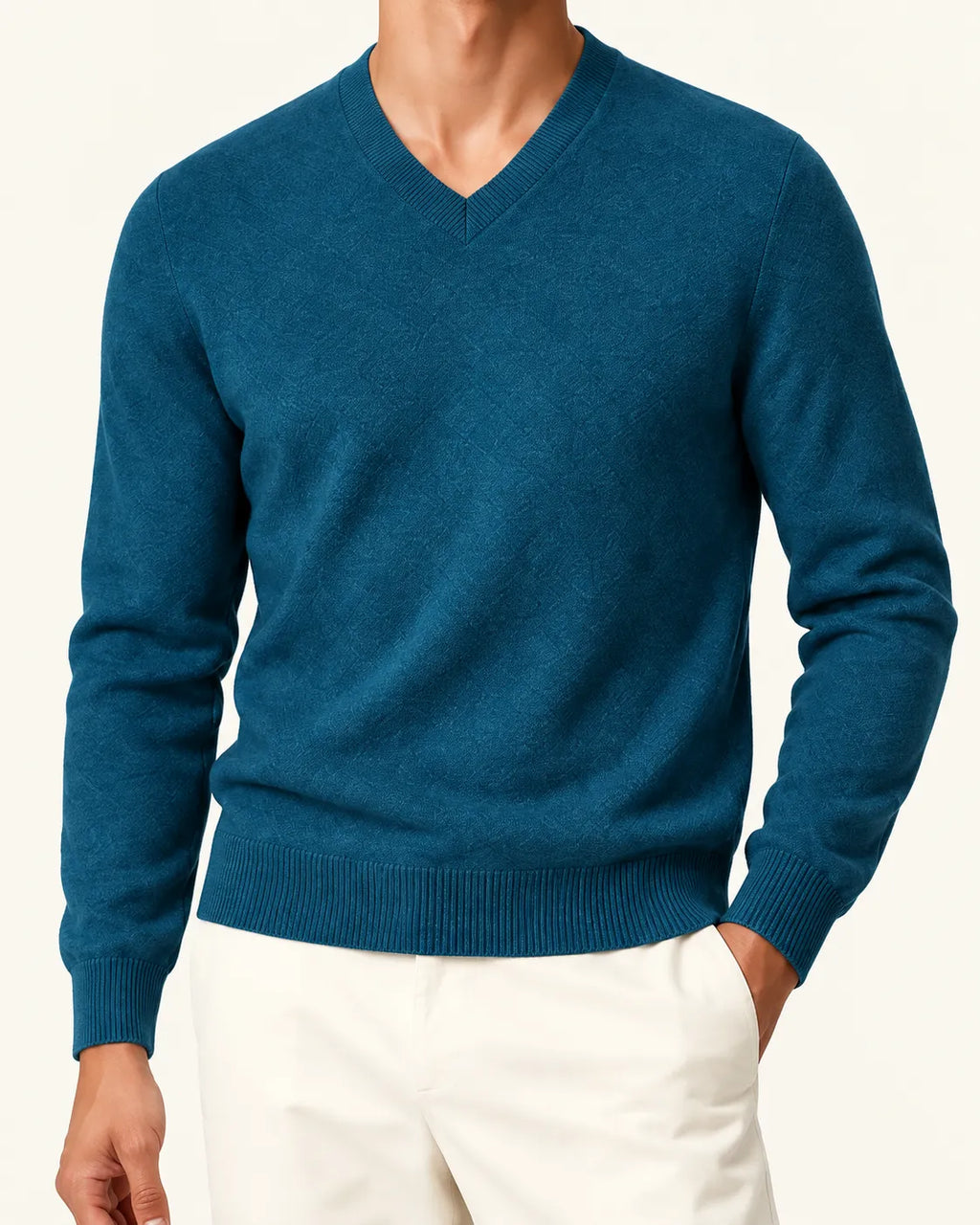 Azul petróleo | Jersey de pico básico – detalle