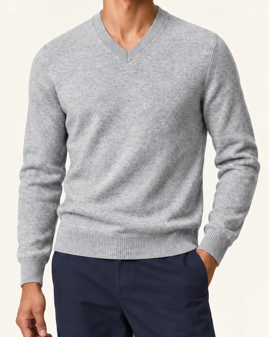 Gris | Jersey de pico básico – detalle