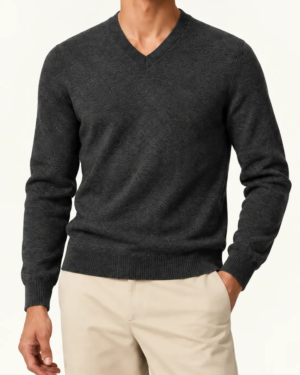 Gris oscuro | Jersey de pico básico – detalle