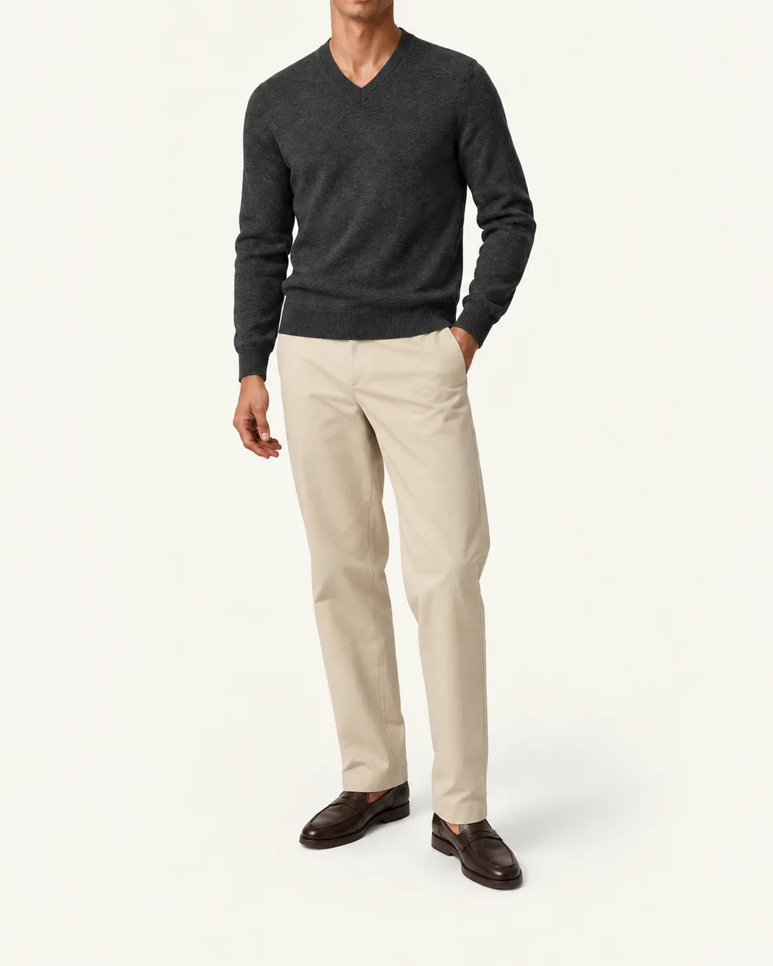 Gris oscuro | Jersey de pico básico – vista delantera