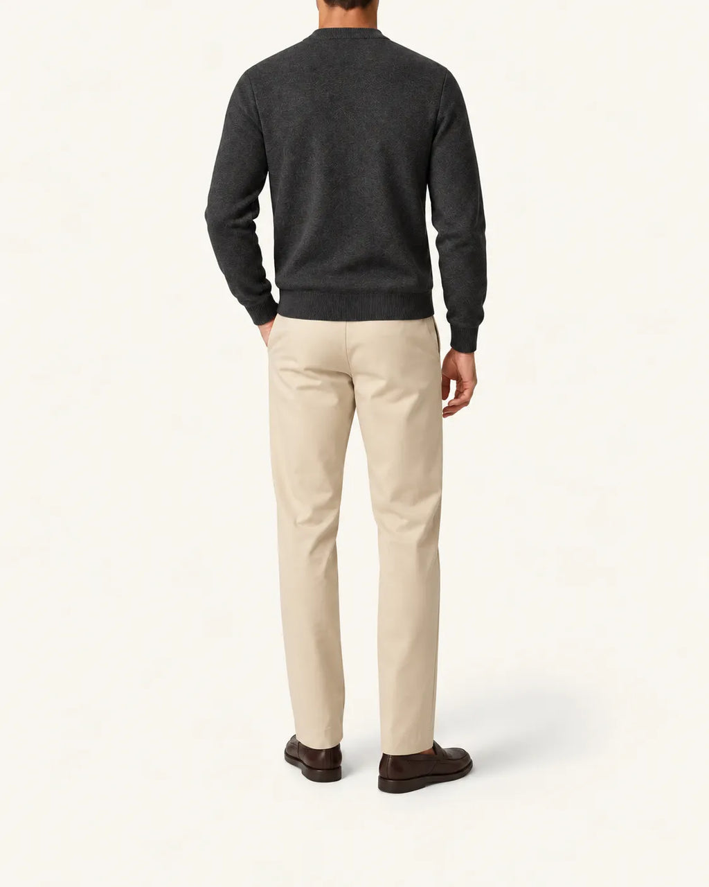Gris oscuro | Jersey de pico básico – vista trasera