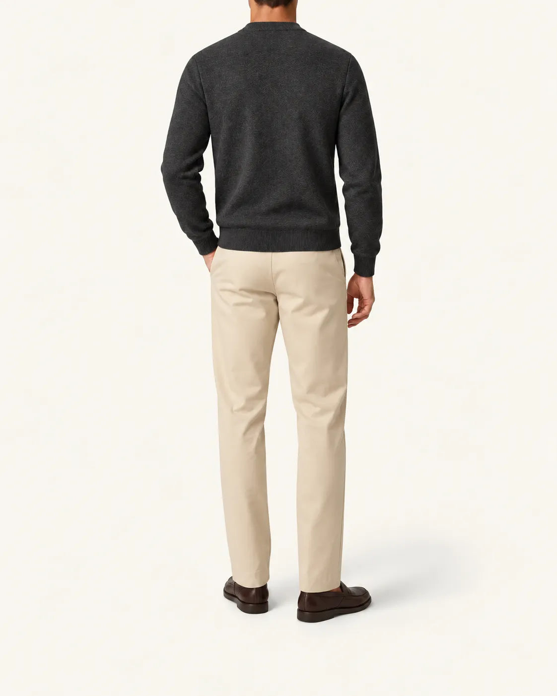 Gris oscuro | Jersey de pico básico – vista trasera