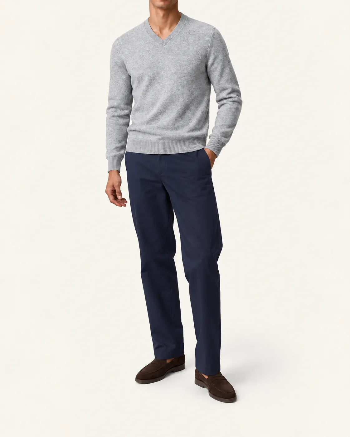 Gris | Jersey de pico básico – vista delantera