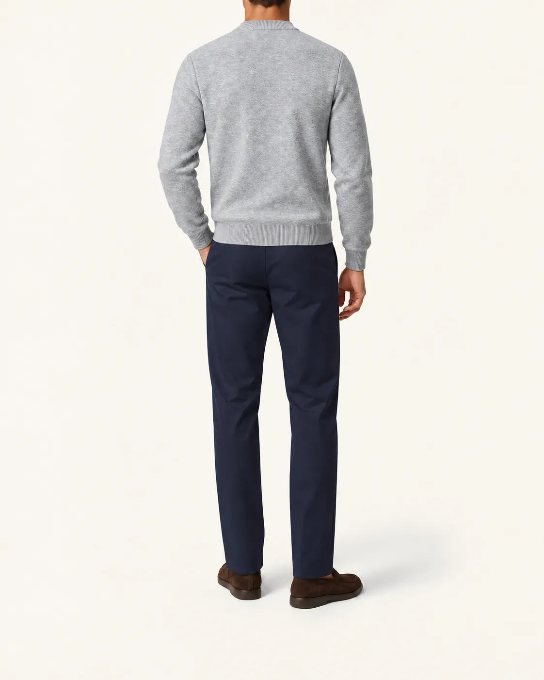 Gris | Jersey de pico básico – vista trasera