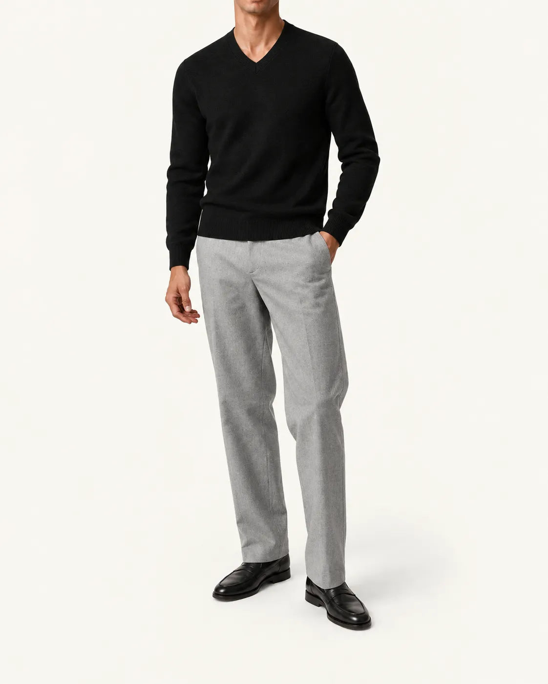 Negro | Jersey de pico básico – vista delantera