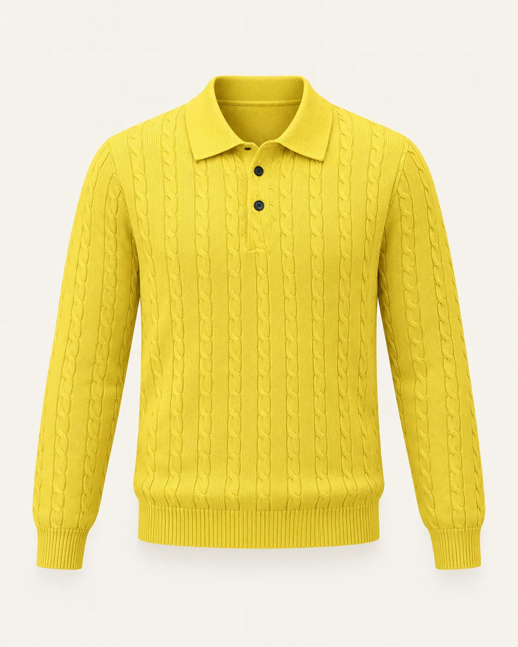 Amarillo | Jersey polo de ochos con botones